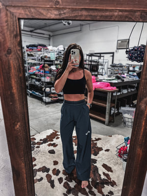 Brand Barre Wide Leg Active Sweats - Charcoal