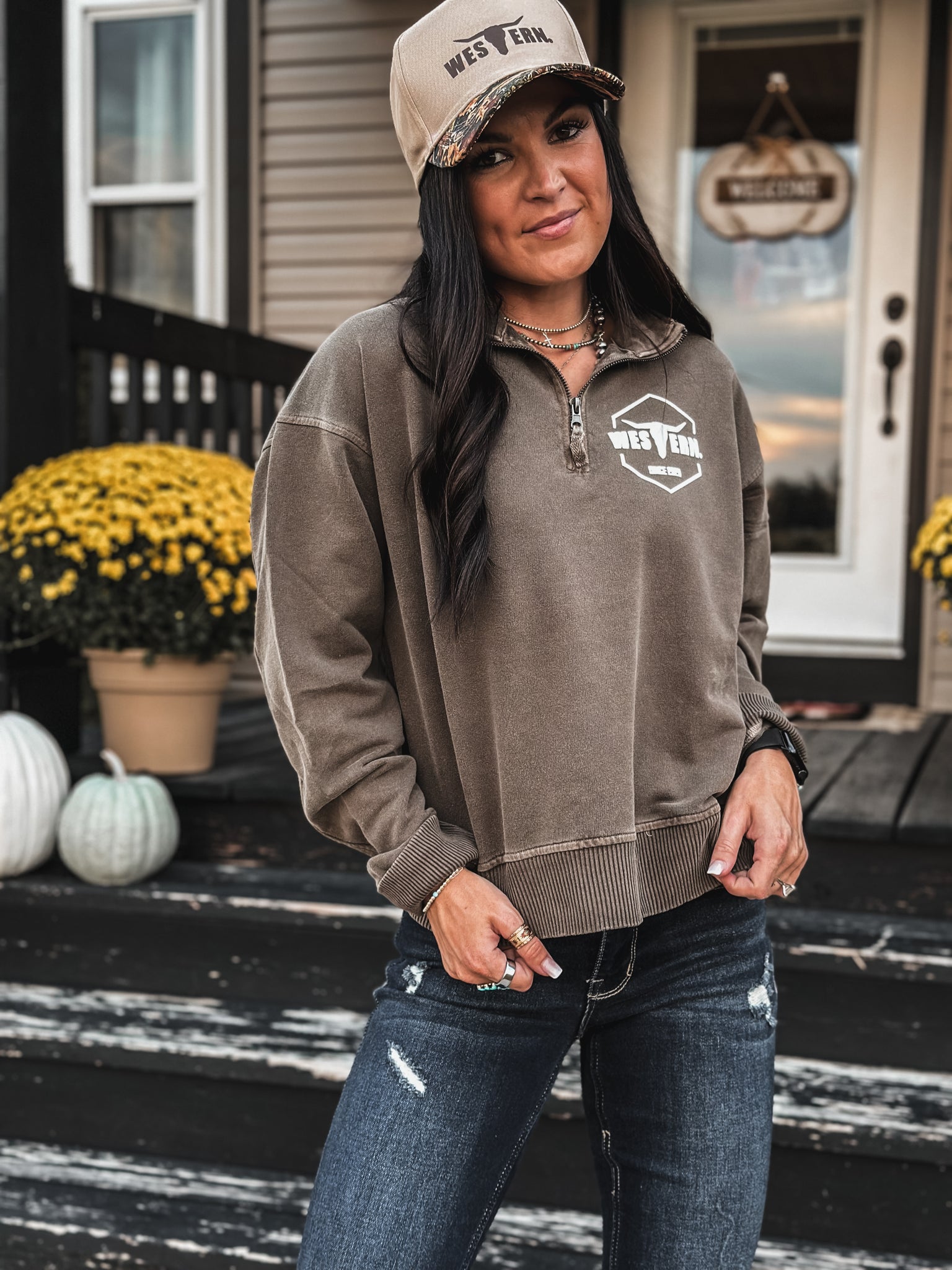 Brand Sammy Pullover 1/4 Zip - Espresso