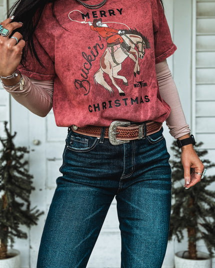 Buckin' Christmas - Mineral Wash Red