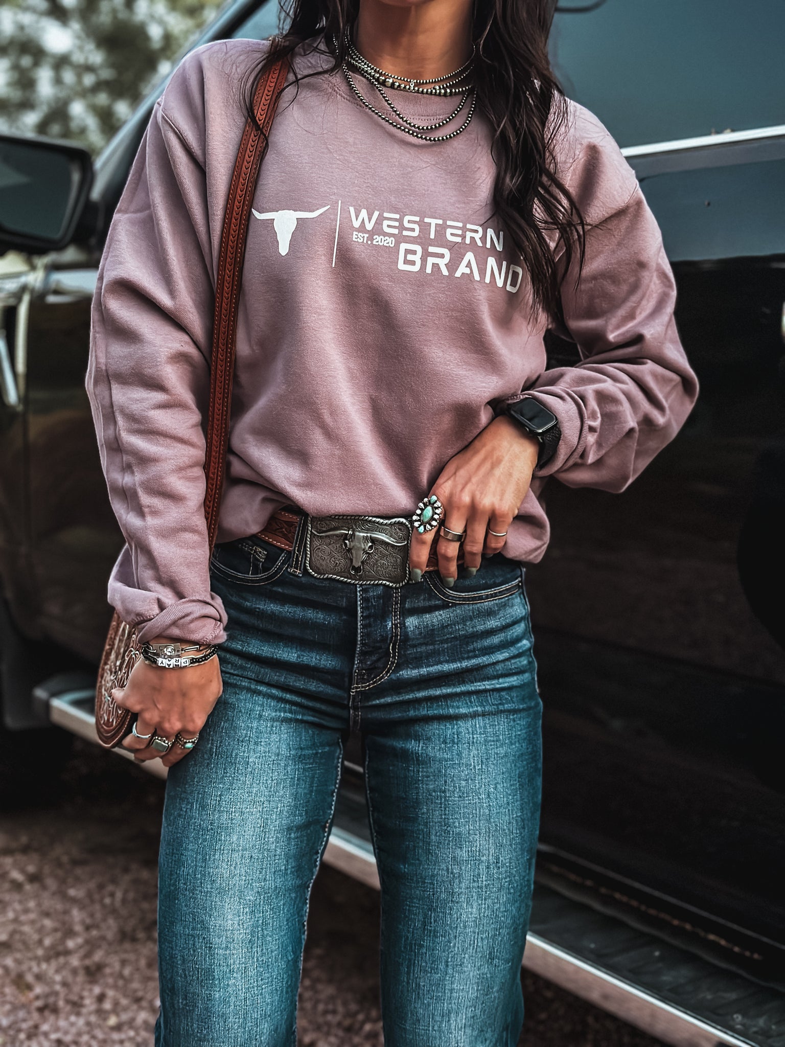 Western T Brand | Logo Crew - Mulberry