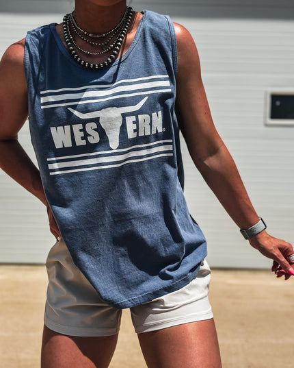Brand Tank - Blue Jean