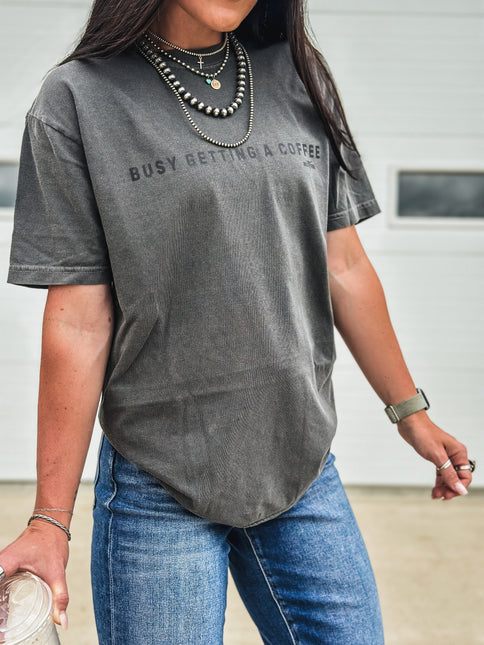 Busy Getting Coffee - Charcoal