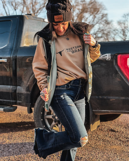 Western T Brand | Logo Crew - Caramel