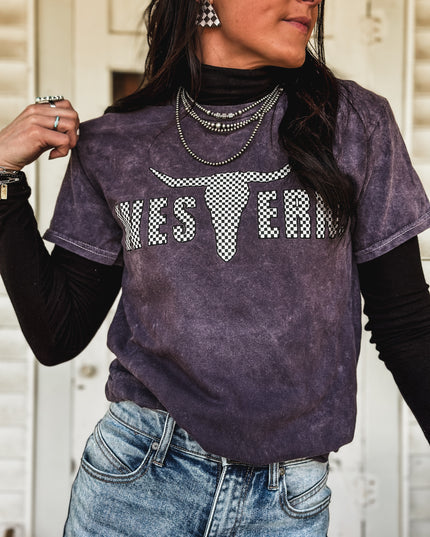 Brand Logo Checkers T - Mineral Wash Purple