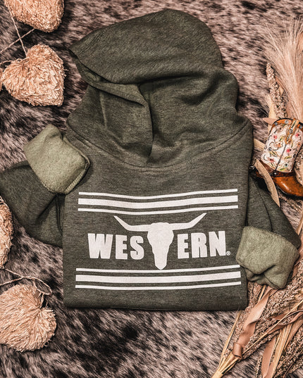 Vintage Olive Green Hoodie YOUTH