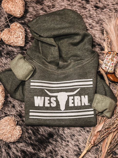 Vintage Olive Green Hoodie YOUTH