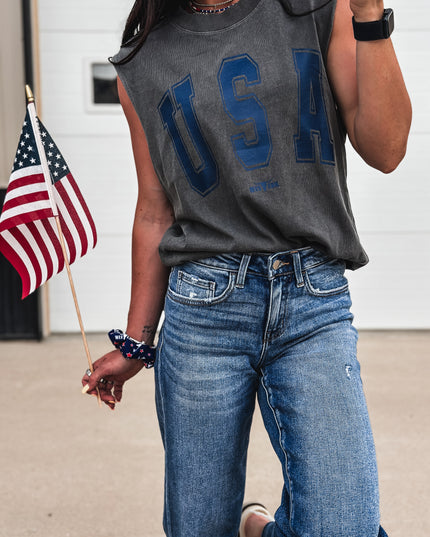 USA [block letters] Muscle Tank