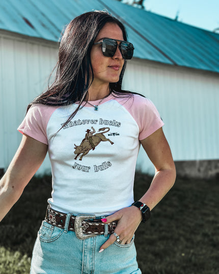 Bucks Your Bulls Cropped Carolina Tee - Pink