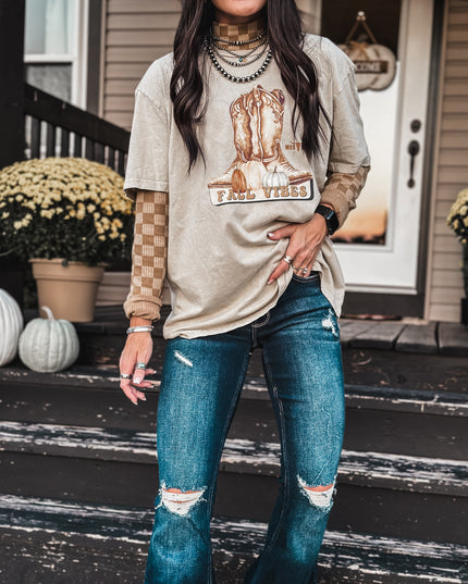 Fall Vibes Oversized T - Tan