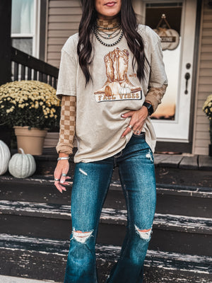 Fall Vibes Oversized T - Tan