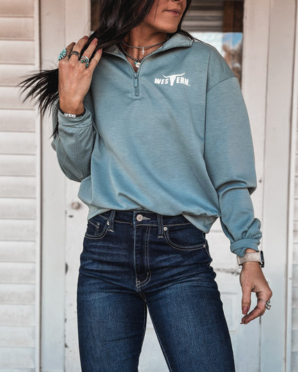 Brand Scuba Women's 1/4 Zip - Blue Sage