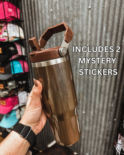 Stainless Steel 30oz. Tumbler BROWN [2 FREE MYSTERY STICKERS]