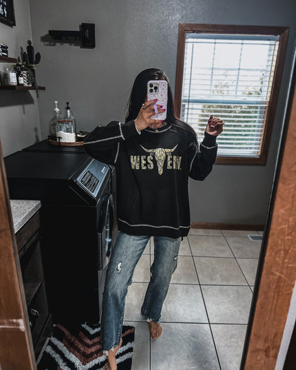Stitch Seam Boxy Sweatshirt