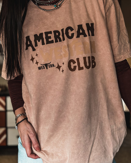 American Western Club Oversized T - Vintage Peach