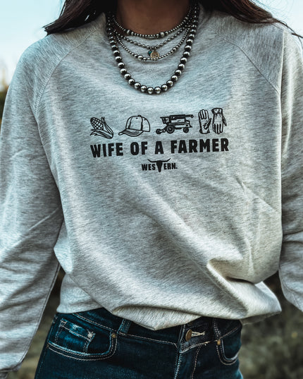 Wife of a Farmer Lightweight Raglan Crew - Oatmeal