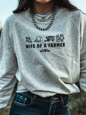 Wife of a Farmer Lightweight Raglan Crew - Oatmeal