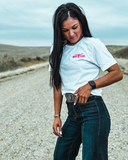 Brand Logo T - White/Pink