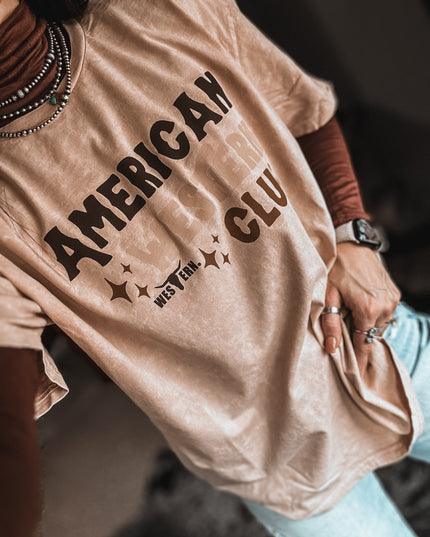 American Western Club Oversized T - Vintage Peach