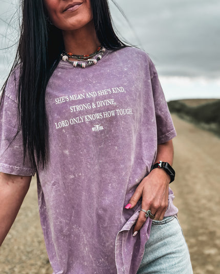 Strong + Divine Oversized Tee - Lavender