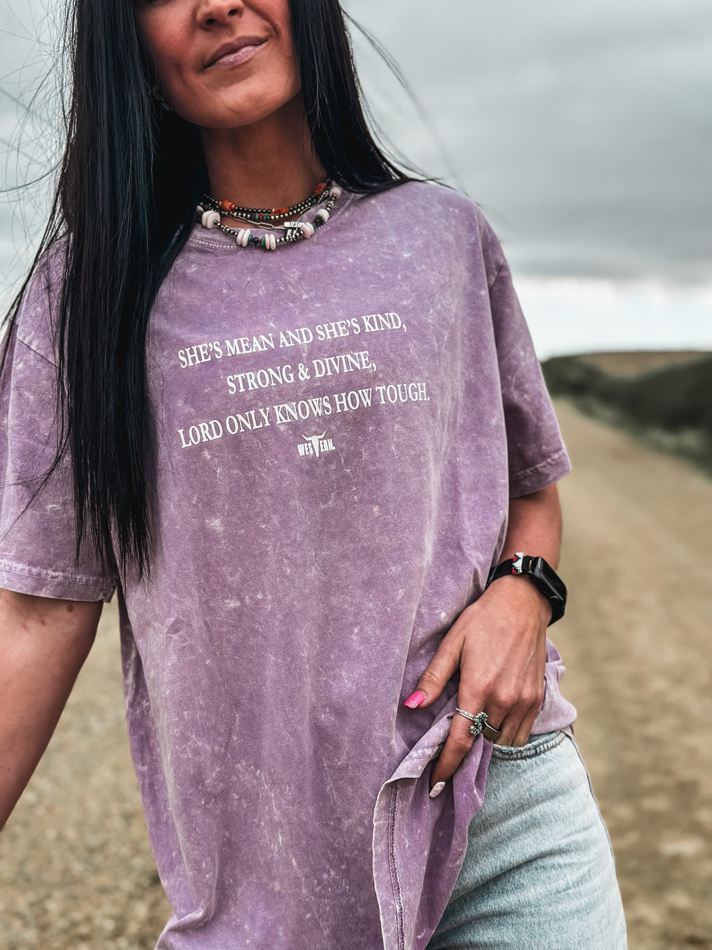 Strong + Divine Oversized Tee - Lavender