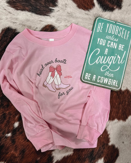 Head Over Boots Longsleeve T - Light Pink