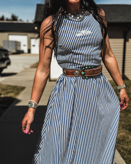 Spring Linen Stripe Dress