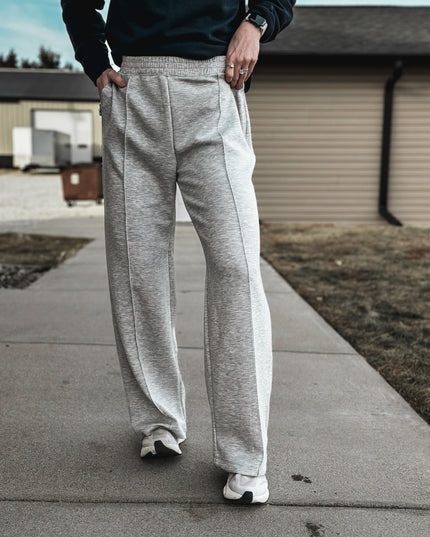 Brand Stride Scuba Wide Pants - Heather Grey