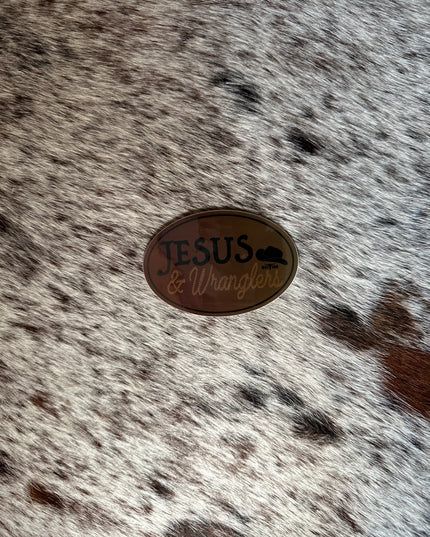 Jesus and Wranglers Sticker