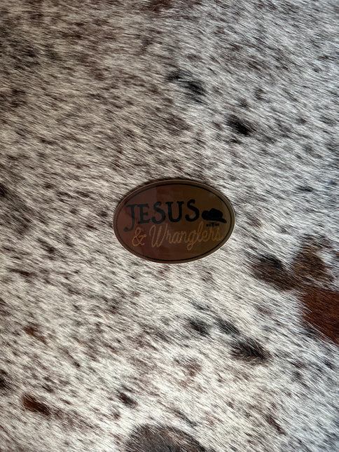Jesus and Wranglers Sticker