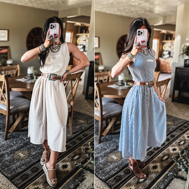 Spring Linen Stripe Dress