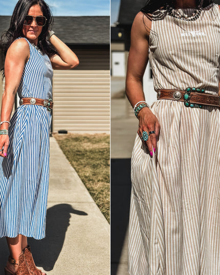 Spring Linen Stripe Dress