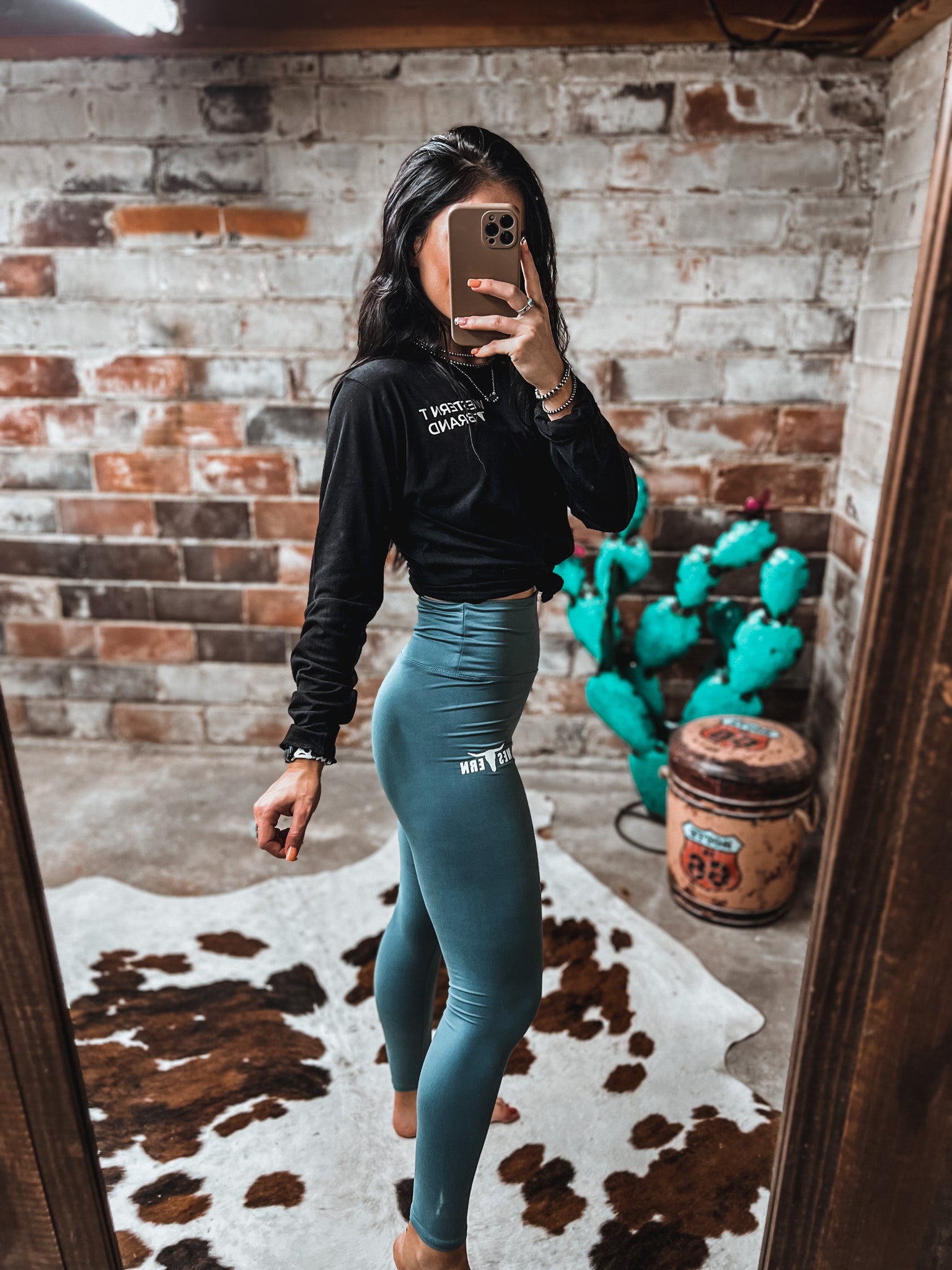 Brand Leggings - TEAL