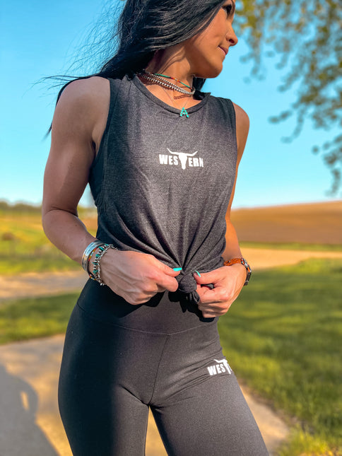 Brand Athleisure Tank - Charcoal