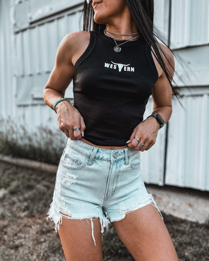 Brand Logo Racer Tank - Black