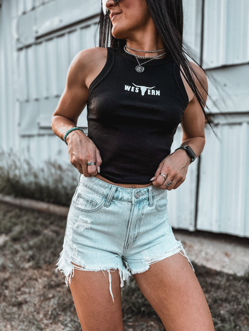 Brand Logo Racer Tank - Black