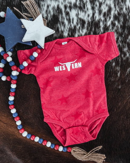 Brand Logo Red Stars Onesie
