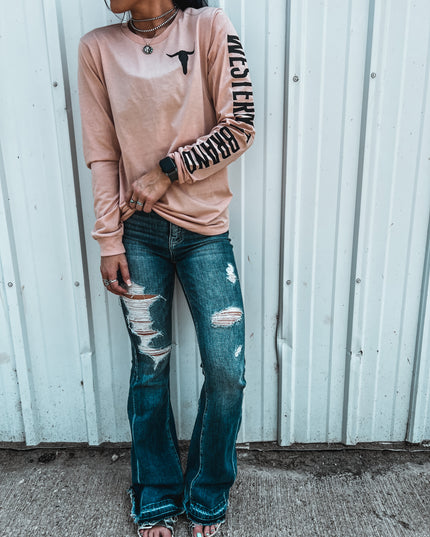 Brand Longsleeve Soft Peach