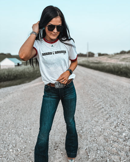 Beers & Broncs Red Ringer T