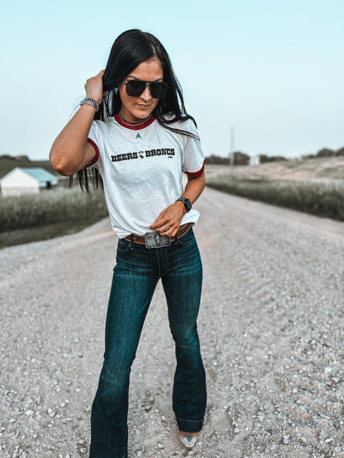 Beers & Broncs Red Ringer T