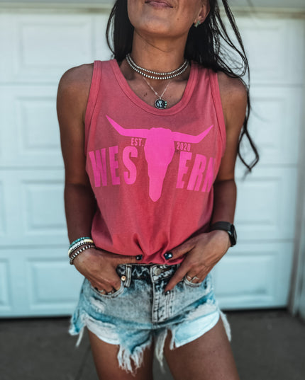 Brand Tank Pink Logo
