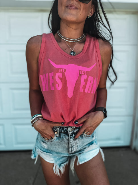Brand Tank Pink Logo