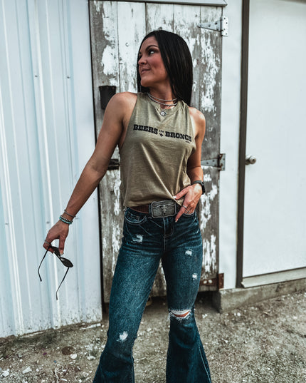 Beers & Broncs Cropped Tank
