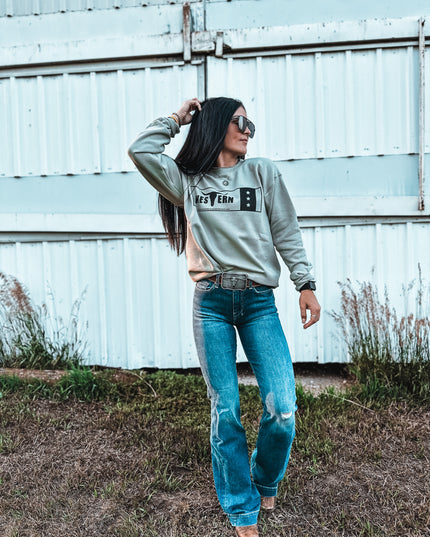 Western in Midwestern Crew - Sage