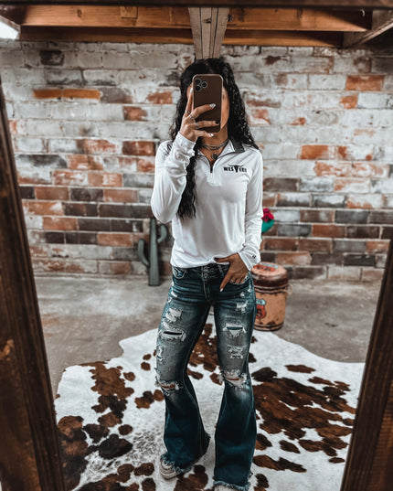 Brand Women’s 1/4 Zip Athleisure WHITE