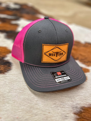 Brand Hat Charcoal/Pink
