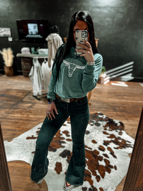 The Longhorn [Steel Blue Longsleeve]