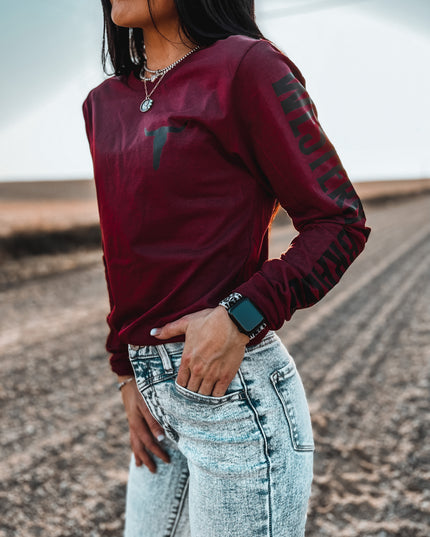 Brand Longsleeve Dark Red