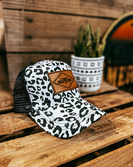 Brand Hat Cheetah - White