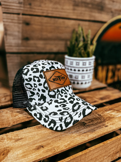 Brand Hat Cheetah - White