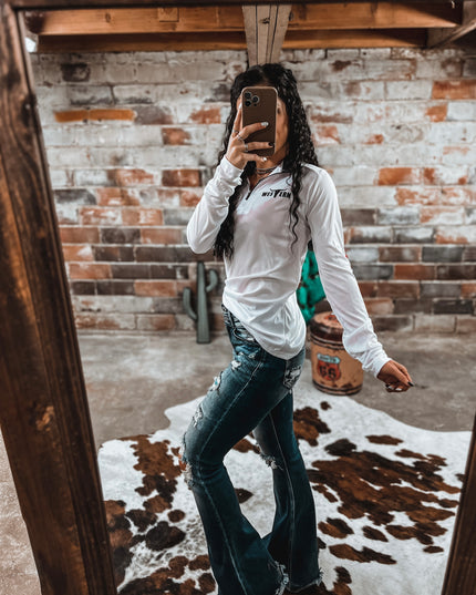 Brand Women’s 1/4 Zip Athleisure WHITE